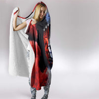 USA 250th Anniversary Celebration Hooded Blanket Patriotic Smoke Burst Art Style