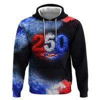 USA 250th Anniversary Celebration Hoodie Patriotic Smoke Burst Art Style
