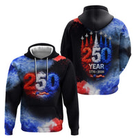 USA 250th Anniversary Celebration Hoodie Patriotic Smoke Burst Art Style