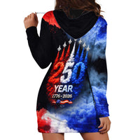 USA 250th Anniversary Celebration Hoodie Dress Patriotic Smoke Burst Art Style