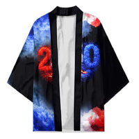USA 250th Anniversary Celebration Kimono Patriotic Smoke Burst Art Style