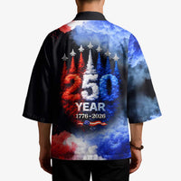 USA 250th Anniversary Celebration Kimono Patriotic Smoke Burst Art Style