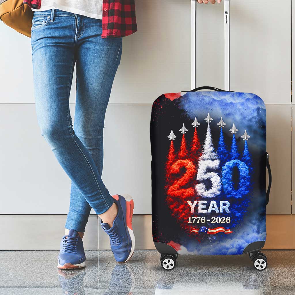 USA 250th Anniversary Celebration Luggage Cover Patriotic Smoke Burst Art Style