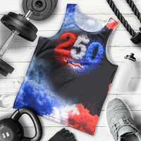 USA 250th Anniversary Celebration Men Tank Top Patriotic Smoke Burst Art Style