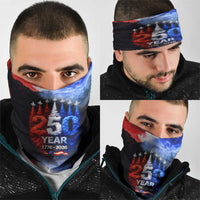 USA 250th Anniversary Celebration Neck Gaiter Patriotic Smoke Burst Art Style