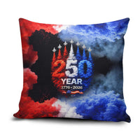USA 250th Anniversary Celebration Pillow Cover Patriotic Smoke Burst Art Style