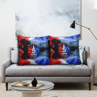 USA 250th Anniversary Celebration Pillow Cover Patriotic Smoke Burst Art Style