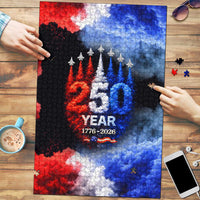 USA 250th Anniversary Celebration Puzzle Patriotic Smoke Burst Art Style