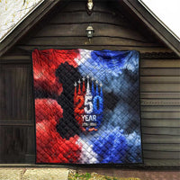 USA 250th Anniversary Celebration Quilt Patriotic Smoke Burst Art Style
