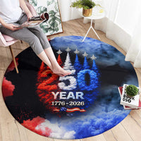 USA 250th Anniversary Celebration Round Carpet Patriotic Smoke Burst Art Style