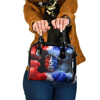 USA 250th Anniversary Celebration Shoulder Handbag Patriotic Smoke Burst Art Style
