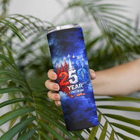 USA 250th Anniversary Celebration Skinny Tumbler Patriotic Smoke Burst Art Style