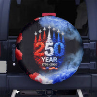 USA 250th Anniversary Celebration Spare Tire Cover Patriotic Smoke Burst Art Style