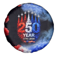 USA 250th Anniversary Celebration Spare Tire Cover Patriotic Smoke Burst Art Style
