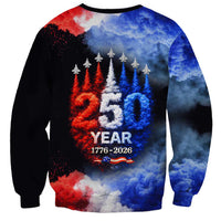 USA 250th Anniversary Celebration Sweatshirt Patriotic Smoke Burst Art Style