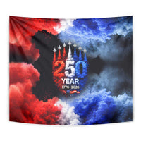 USA 250th Anniversary Celebration Tapestry Patriotic Smoke Burst Art Style