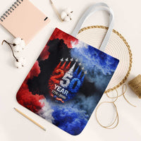 USA 250th Anniversary Celebration Tote Bag Patriotic Smoke Burst Art Style