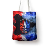 USA 250th Anniversary Celebration Tote Bag Patriotic Smoke Burst Art Style