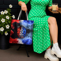 USA 250th Anniversary Celebration Tote Bag Patriotic Smoke Burst Art Style