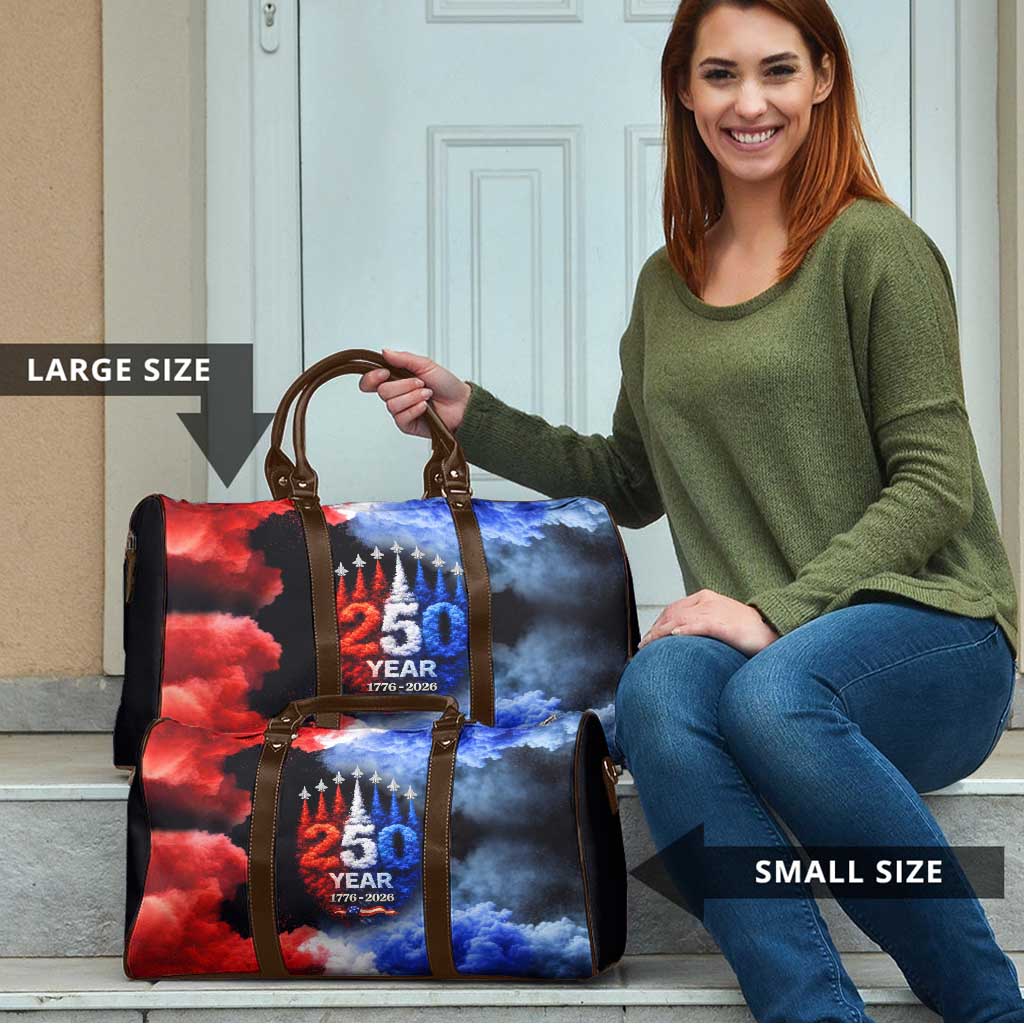 USA 250th Anniversary Celebration Travel Bag Patriotic Smoke Burst Art Style