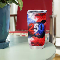 USA 250th Anniversary Celebration Tumbler Cup Patriotic Smoke Burst Art Style