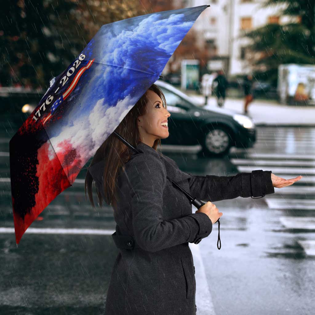 USA 250th Anniversary Celebration Umbrella Patriotic Smoke Burst Art Style