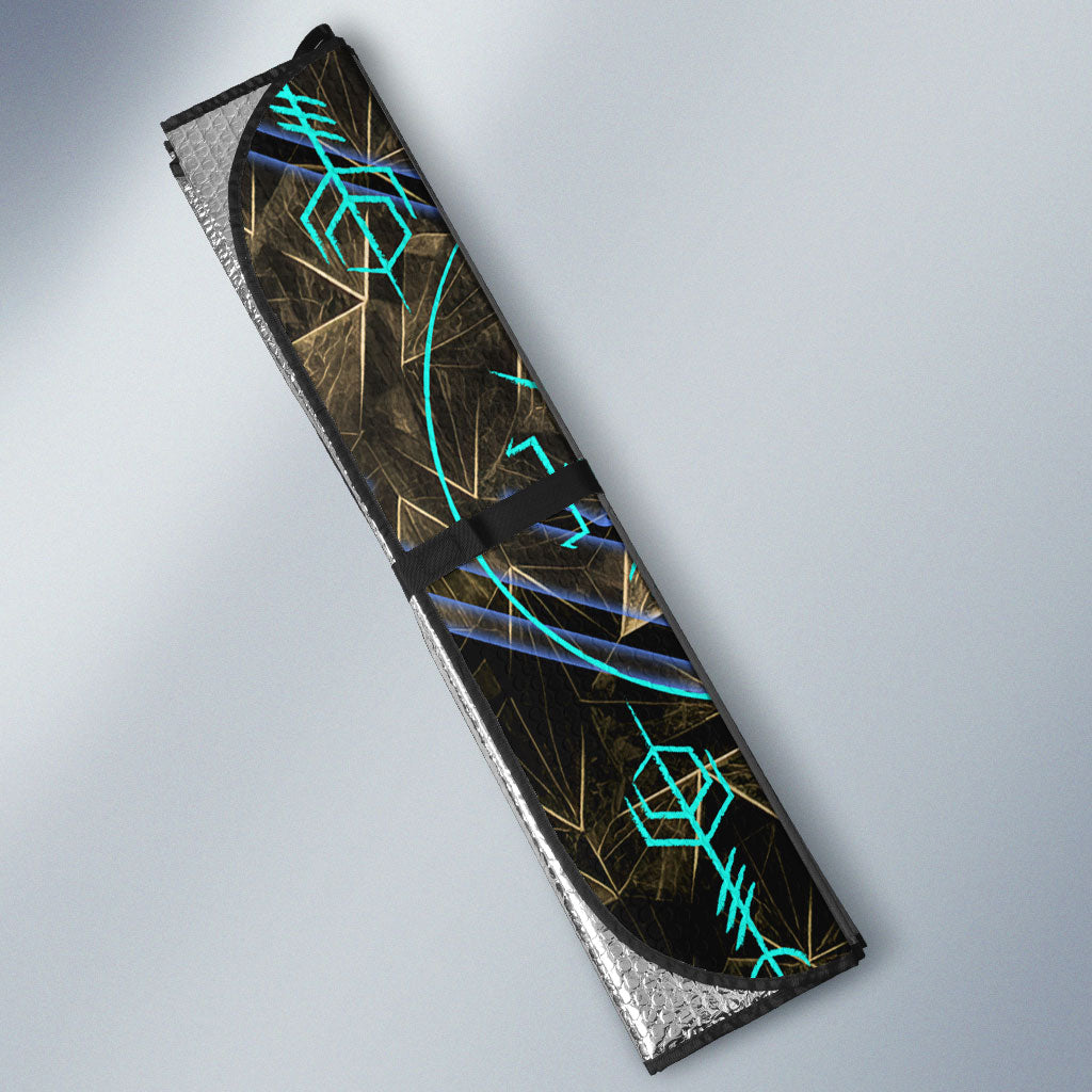 Viking Berserker Bear Warrior Auto Sun Shade Norse Mythology Rune Sigil Illustration