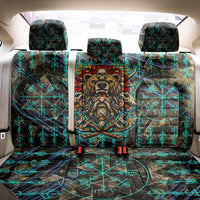 Viking Berserker Bear Warrior Back Car Seat Cover Norse Mythology Rune Sigil Illustration