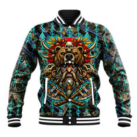 Viking Berserker Bear Warrior Baseball Jacket Norse Mythology Rune Sigil Illustration