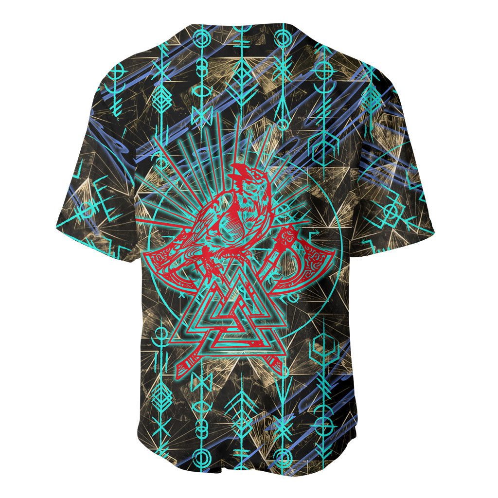 Viking Berserker Bear Warrior Baseball Jersey Norse Mythology Rune Sigil Illustration