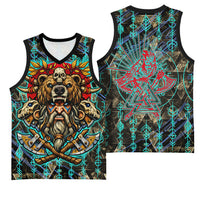 Viking Berserker Bear Warrior Basketball Jersey Norse Mythology Rune Sigil Illustration