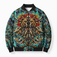 Viking Berserker Bear Warrior Bomber Puffer Jacket Norse Mythology Rune Sigil Illustration
