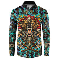 Viking Berserker Bear Warrior Button Sweatshirt Norse Mythology Rune Sigil Illustration