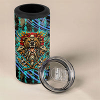 Viking Berserker Bear Warrior 4 in 1 Can Cooler Tumbler Norse Mythology Rune Sigil Illustration