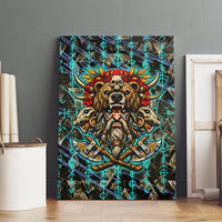 Viking Berserker Bear Warrior Canvas Wall Art Norse Mythology Rune Sigil Illustration
