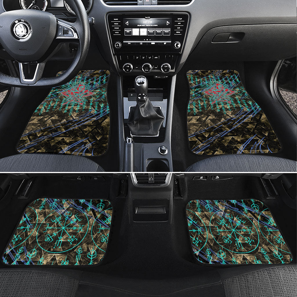 Viking Berserker Bear Warrior Car Mats Norse Mythology Rune Sigil Illustration