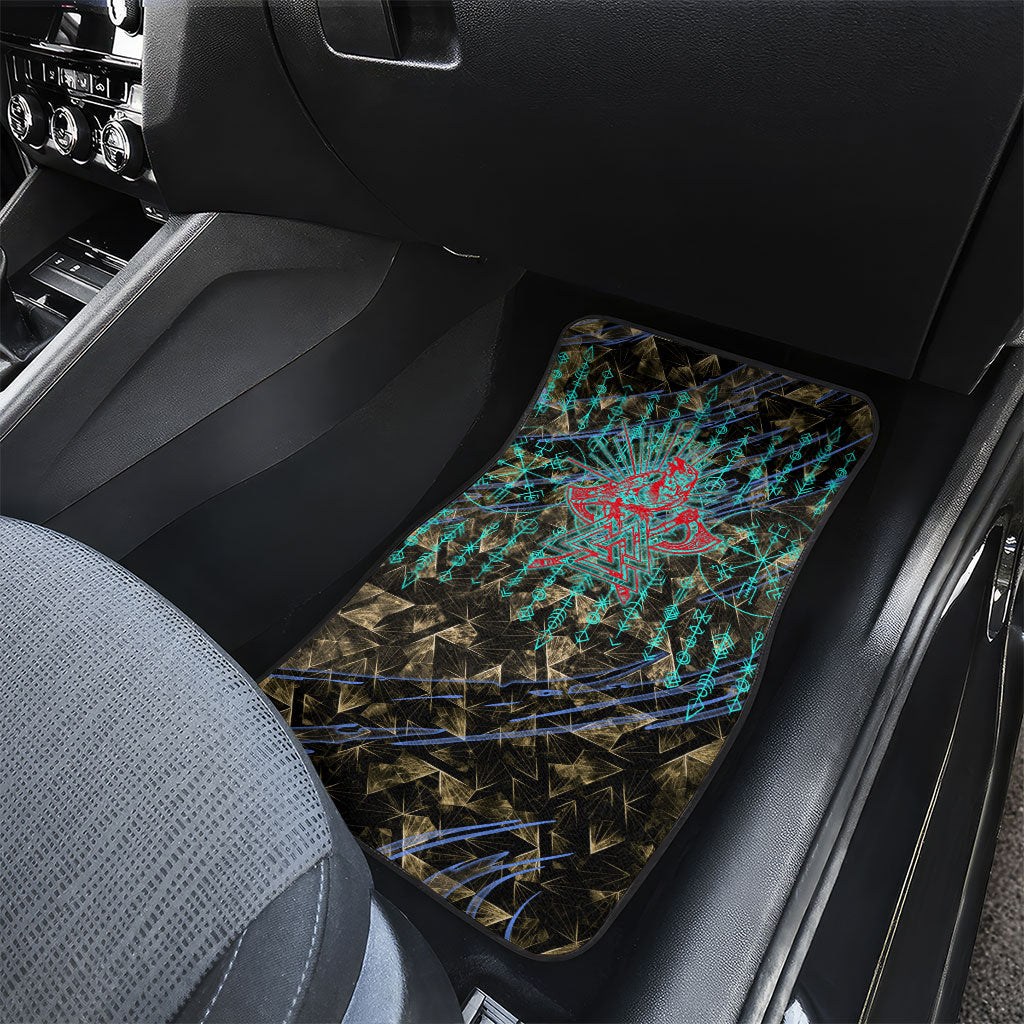 Viking Berserker Bear Warrior Car Mats Norse Mythology Rune Sigil Illustration