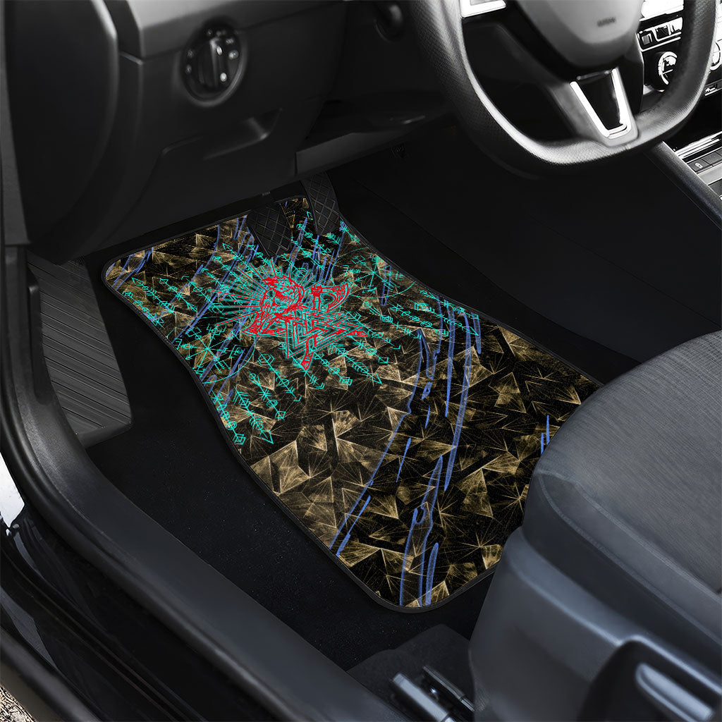 Viking Berserker Bear Warrior Car Mats Norse Mythology Rune Sigil Illustration