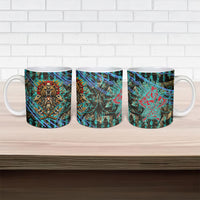Viking Berserker Bear Warrior Ceramic Mug Norse Mythology Rune Sigil Illustration