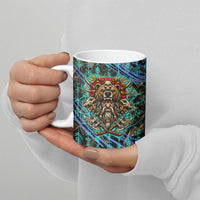 Viking Berserker Bear Warrior Ceramic Mug Norse Mythology Rune Sigil Illustration