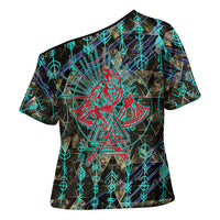Viking Berserker Bear Warrior Cross Shoulder Shirt Norse Mythology Rune Sigil Illustration