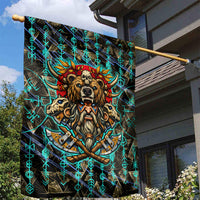 Viking Berserker Bear Warrior Garden Flag Norse Mythology Rune Sigil Illustration