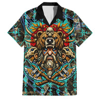 Viking Berserker Bear Warrior Hawaiian Shirt Norse Mythology Rune Sigil Illustration