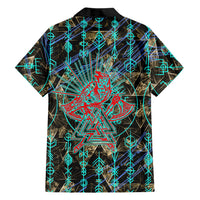 Viking Berserker Bear Warrior Hawaiian Shirt Norse Mythology Rune Sigil Illustration