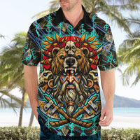 Viking Berserker Bear Warrior Hawaiian Shirt Norse Mythology Rune Sigil Illustration