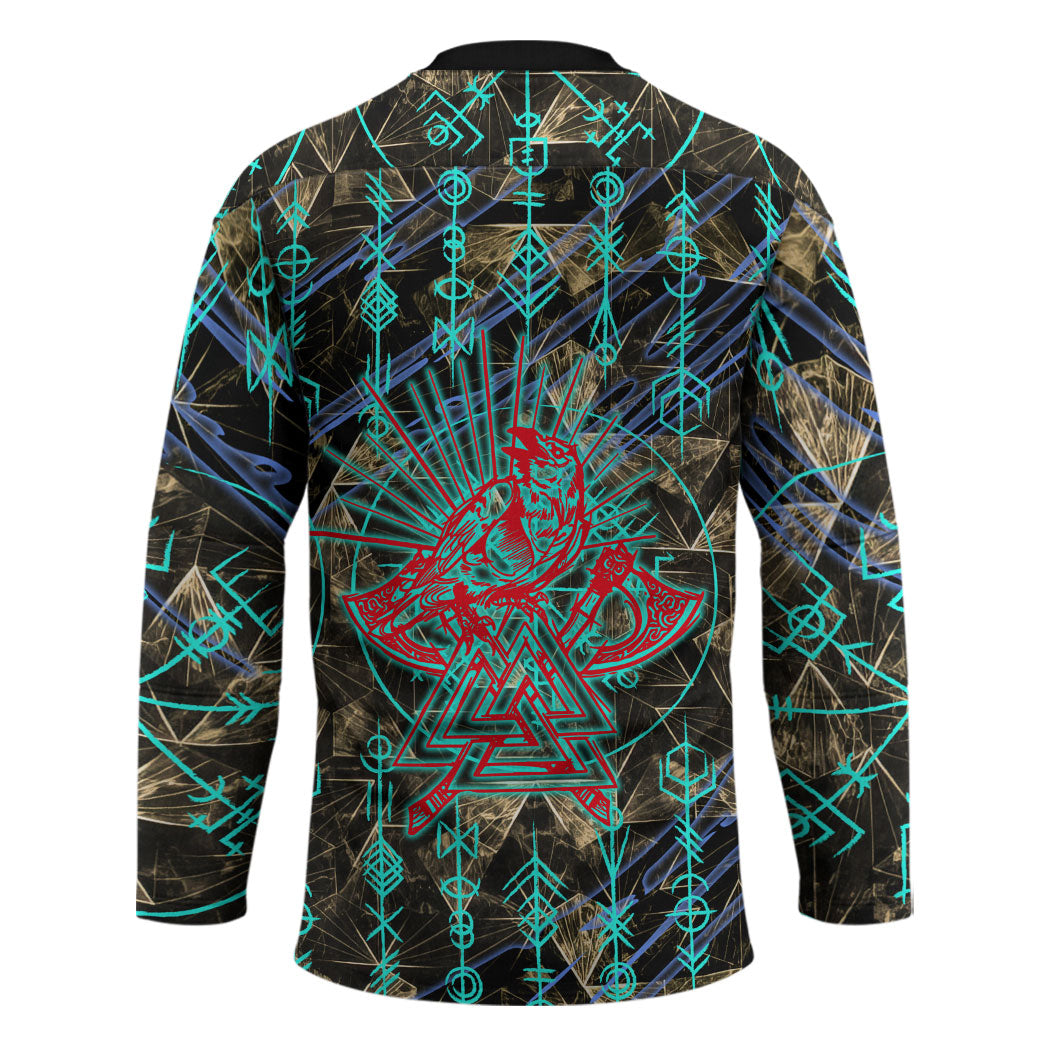 Viking Berserker Bear Warrior Hockey Jersey Norse Mythology Rune Sigil Illustration