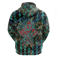 Viking Berserker Bear Warrior Hoodie Norse Mythology Rune Sigil Illustration
