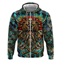 Viking Berserker Bear Warrior Hoodie Norse Mythology Rune Sigil Illustration