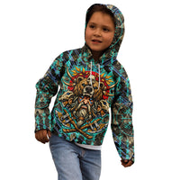Viking Berserker Bear Warrior Kid Hoodie Norse Mythology Rune Sigil Illustration