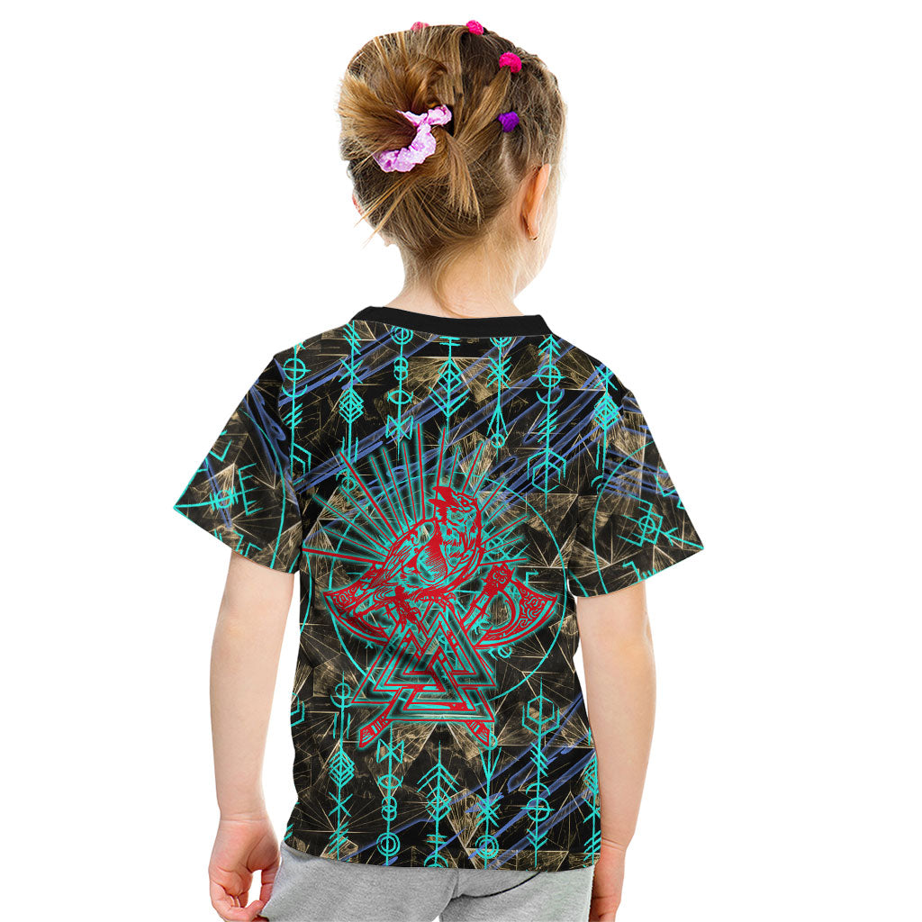 Viking Berserker Bear Warrior Kid T Shirt Norse Mythology Rune Sigil Illustration